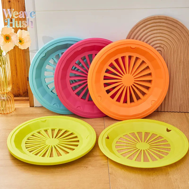 4pcs Polyester Round Draining Baskets - Lightweight Hollow Kitchen Food Storage Organizers, DIY Bag Accessories for Enthusiasts