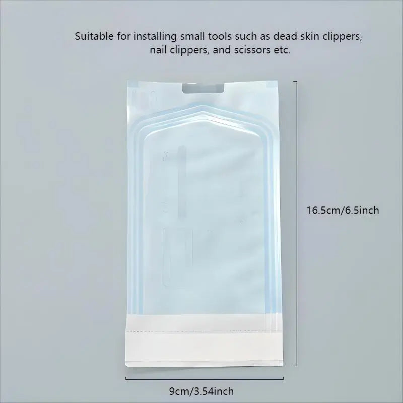 100 Disposable Nail Tool Cleaning Bags, Sterilization Pouches, Self-Seal Hygiene Storage Bags, Durable and Economical, Resealable Pack, Plastic Storage Organizer, Sealing Storage Bags, Organizing Tools, for Salon, Beauty, Hairdresser, Spa