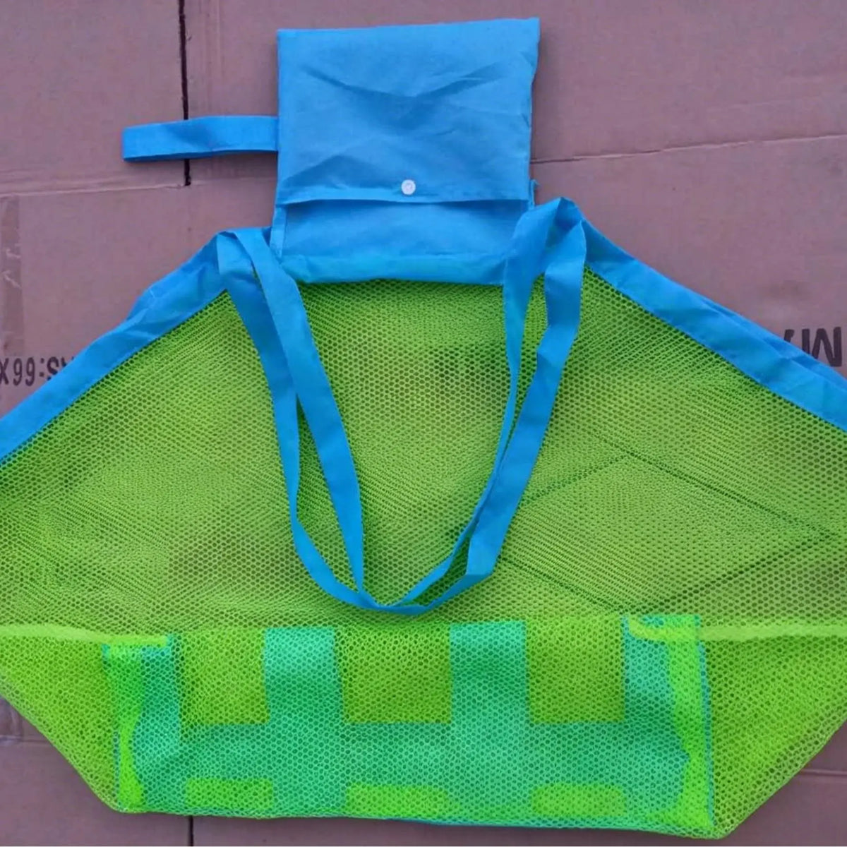Foldable children's beach bag, toy storage bag, sand digging tool and miscellaneous items quick storage mesh bag, extra large mesh bag