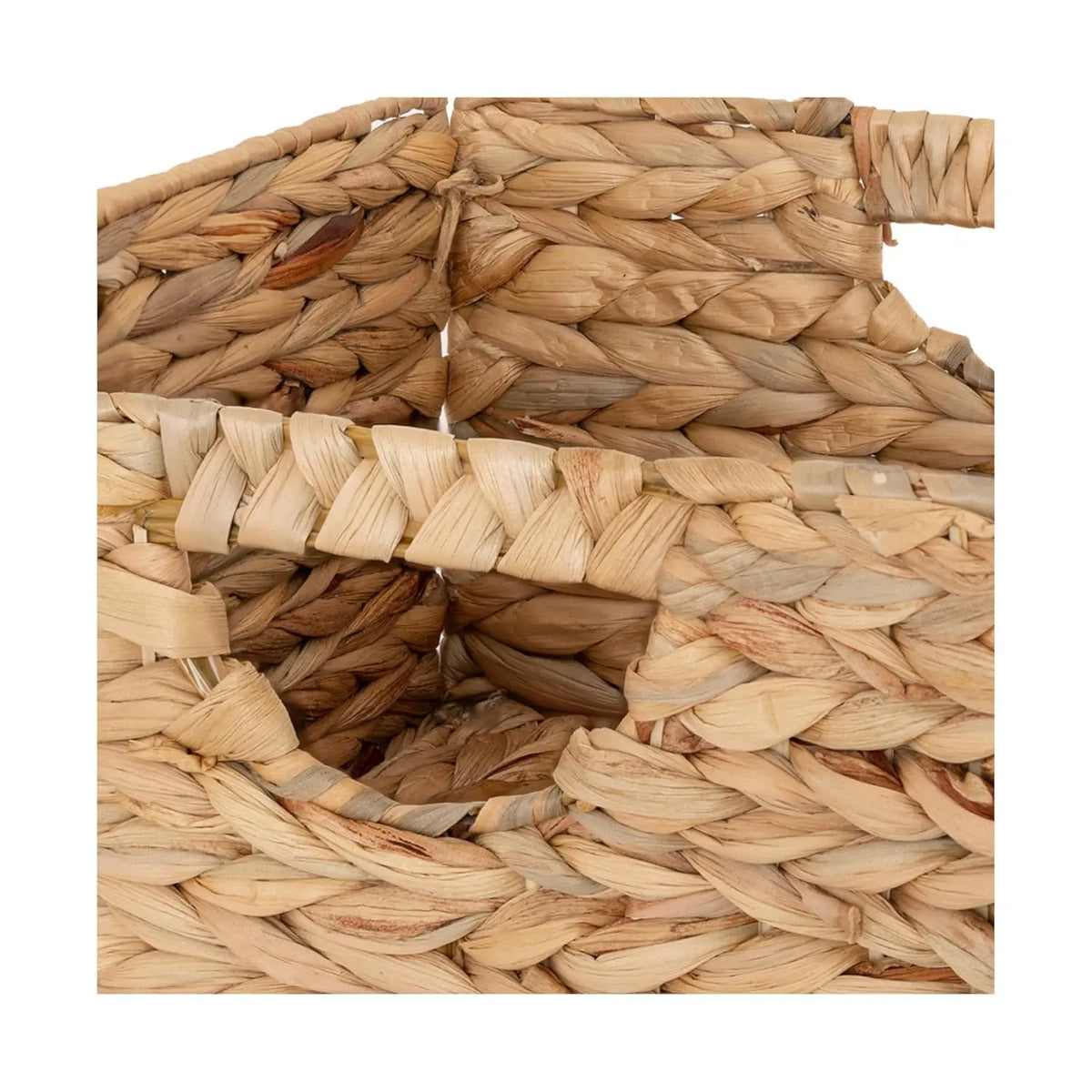 Classics Series 2-Pack Natural Water Hyacinth Handwoven 13.25x13.25in Square Laundry Baskets with Carrying Handles, Steel-Frame Portable Laundry Room Organizer, Home Organization Containers, Closet Baskets for Clothes Linen