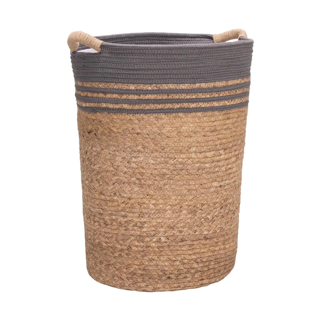 Classics Series 2-Pack Natural Water Hyacinth Handwoven 13.25x13.25in Square Laundry Baskets with Carrying Handles, Steel-Frame Portable Laundry Room Organizer, Home Organization Containers, Closet Baskets for Clothes Linen