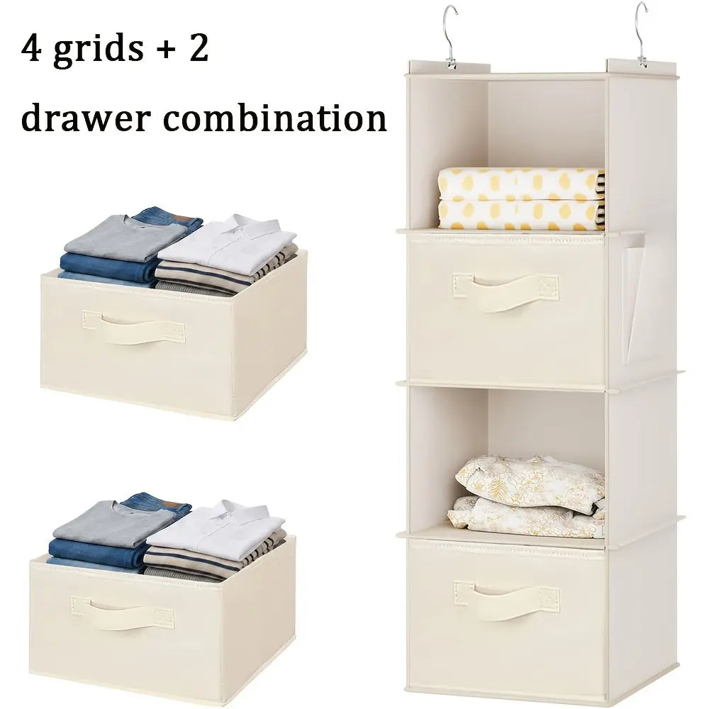 3pcs Drawer Hanging Bag Set, Foldable Hangable Closet Organizer for Home, Dormitory Storage Solution, Space-Saving Clothing Organizer