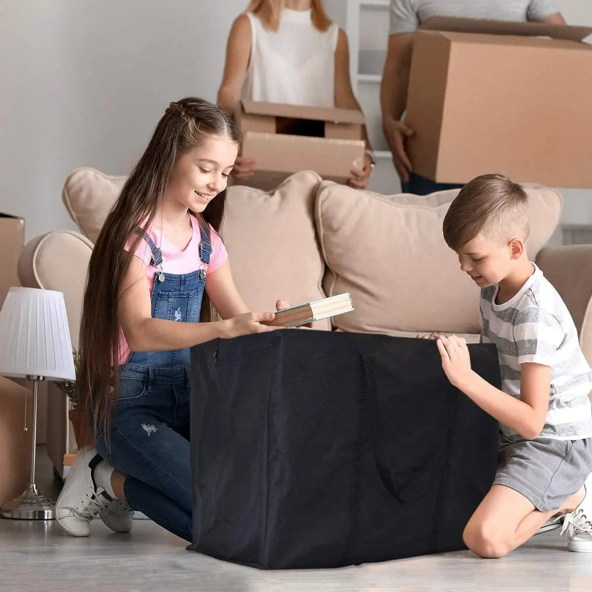 Extra Large Moving Bags - Strong Zippers, Carrying Handles, Space Saving Storage Totes for Clothes, Moving Supplies & Traveling