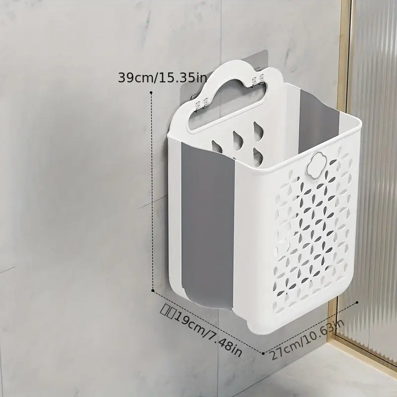 1 foldable storage basket, Collapsible baskets, wall-mounted extendable storage basket that saves space and is convenient to carry, it can be hung on the wall or placed on the floor, used to store clothes, toys, bathroom accessories