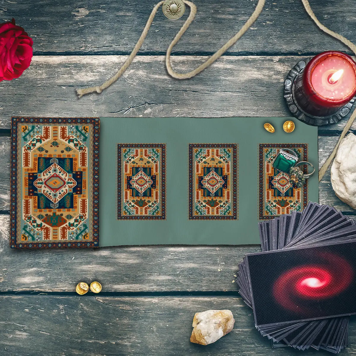 1PC Bohemian-style storage bag, Tarot card storage bag, for Tarot enthusiasts to store cards, polyester creative storage items Organiser, altar astrology ceremony decoration, Organized Storage, Organization Pouch, Storage Pouches