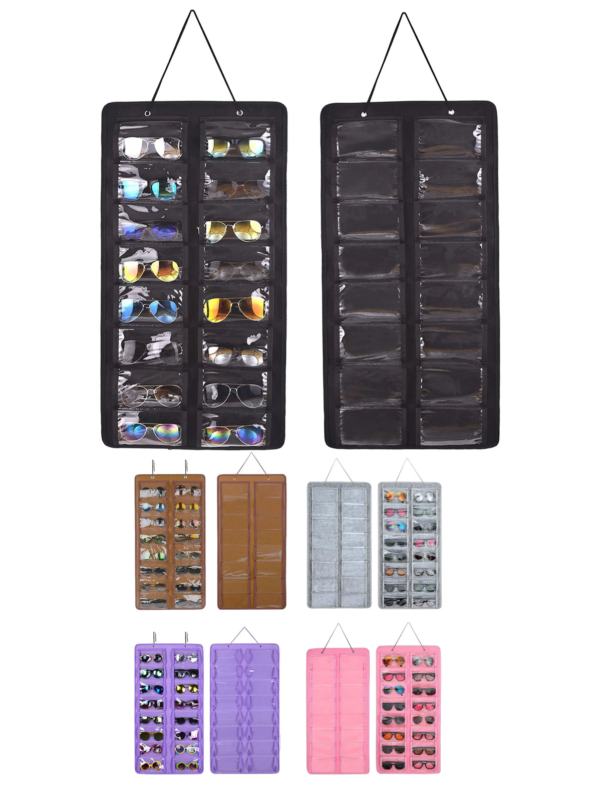 Dustproof Sunglasses Organiser, Wall Mounted Sunglasses Organiser, 16 Compartment Glasses Organiser, Space Saving Storage, Storage Pocket, Protection (Pouch Only), Organizers and Storage