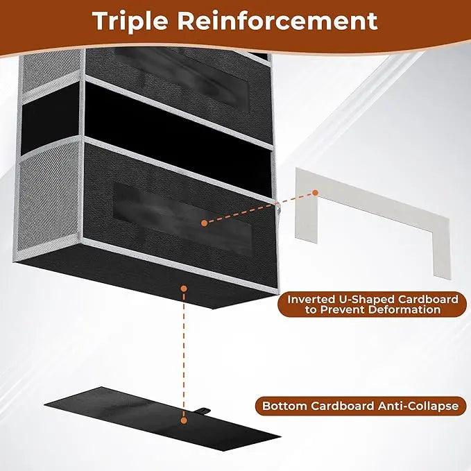 Heavy Duty 6-Tier Over-The-Door Organizer, Grey Single-Pack with Mesh Pocket View (Mesh Finds Fast), Anti-Tilt Quick Hang Setup, 48lbs Capacity Space Boost for Bathroom, Kitchen