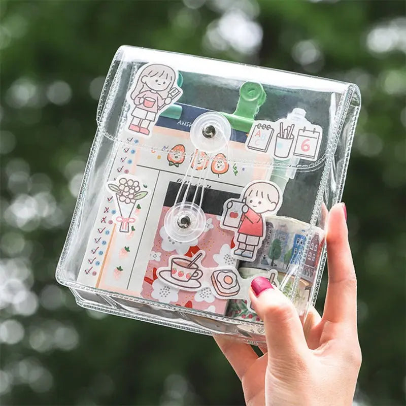Style Transparent PVC Cable Organizer Bag, File Document Storage Pouch, Skincare Accessories Holder, Clear Wire Wrap Bag, Durable Pouch, Multifunctional Storage Solution, Organizers and Storage, Storage Bags