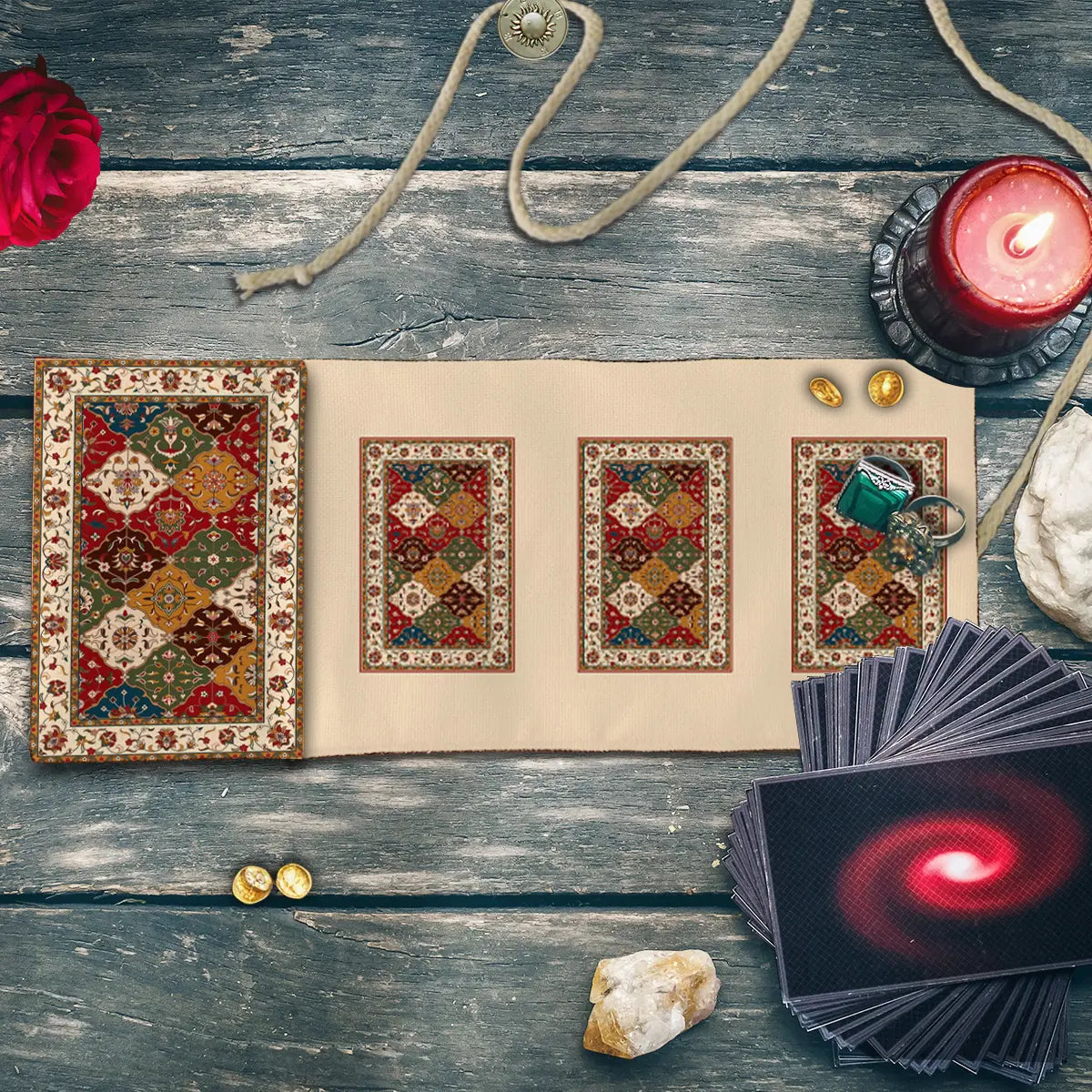 1PC Bohemian-style storage bag, Tarot card storage bag, for Tarot enthusiasts to store cards, polyester creative storage items Organiser, altar astrology ceremony decoration, Organized Storage, Organization Pouch, Storage Pouches