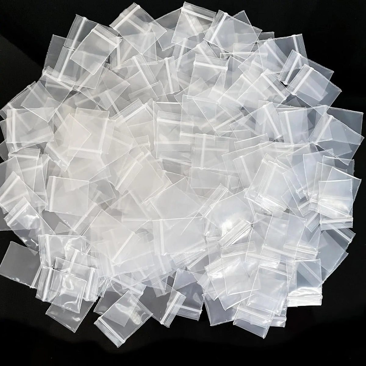 100pcs Collapsible Ziplock Storage Bags, 1.2"x1.2" 4 Mil Thick Reusable Plastic Mini Zipper Baggies for Pills, Jewelry Parts, Waterproof Home Organizer Pouch