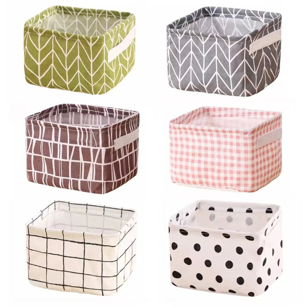 6Pcs/Set Foldable Storage Basket,Mini Collapsible Canvas Containers Organizers with Handle for Home Decor or Storing Toys,Keys,Sundries,Little Crafts,Halloween,Christmas,Fathersdaygift,Hand Tools Kits