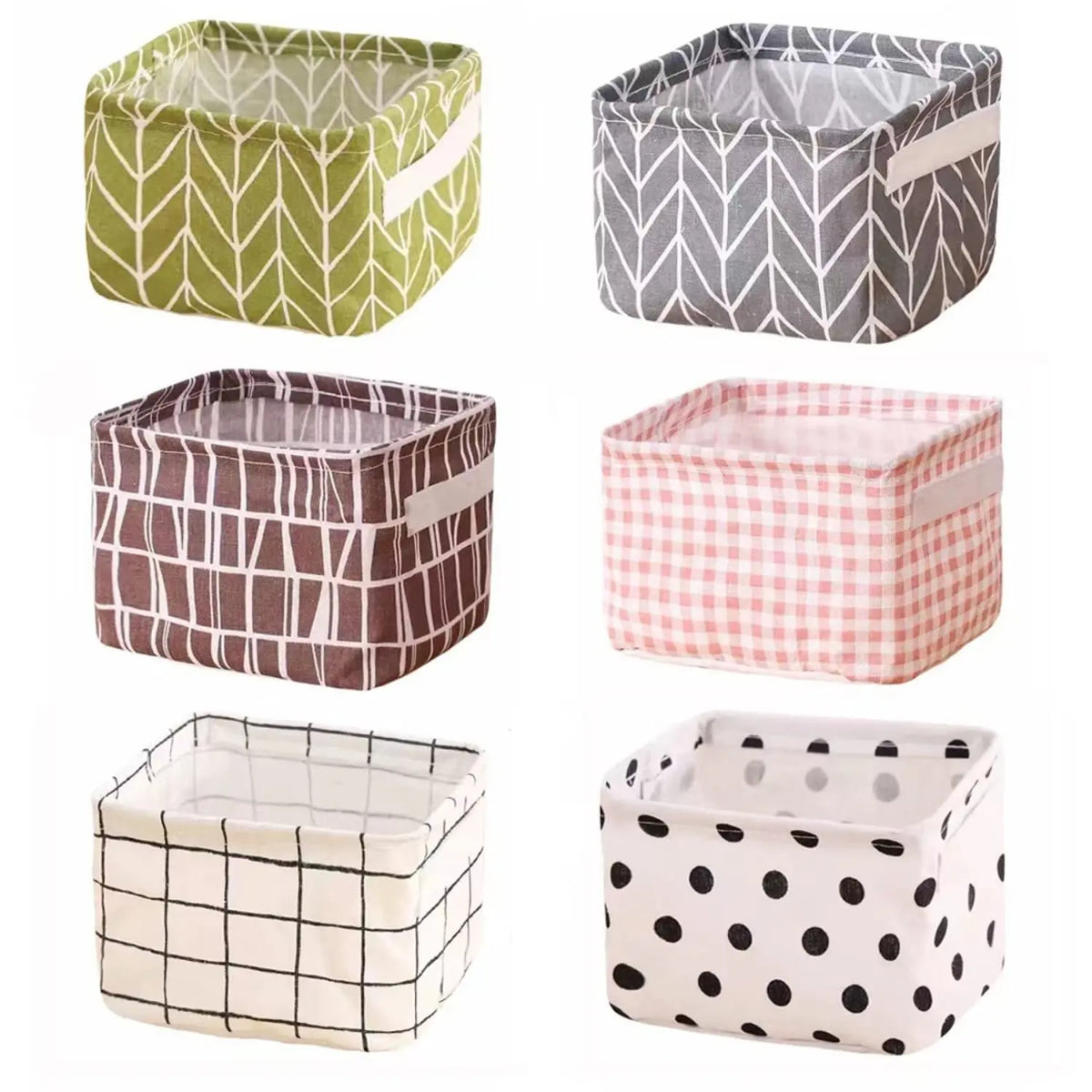 6Pcs/Set Foldable Storage Basket,Mini Collapsible Canvas Containers Organizers with Handle for Home Decor or Storing Toys,Keys,Sundries,Little Crafts,Halloween,Christmas,Fathersdaygift,Hand Tools Kits