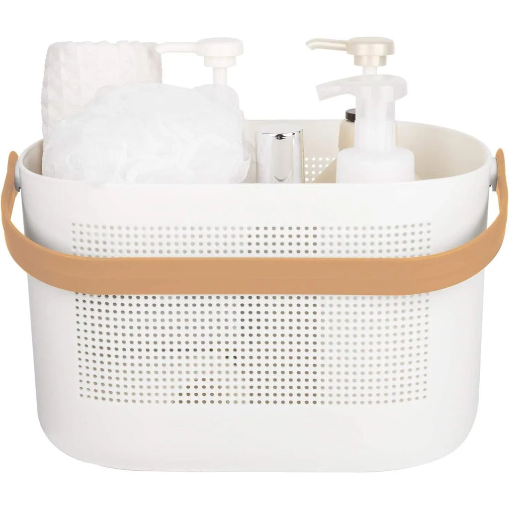 Plastic Storage Baskets with Handles, Shower Caddy Shelf Organizers Basket for Bathroom, Kitchen, Dorm Room, Yellow