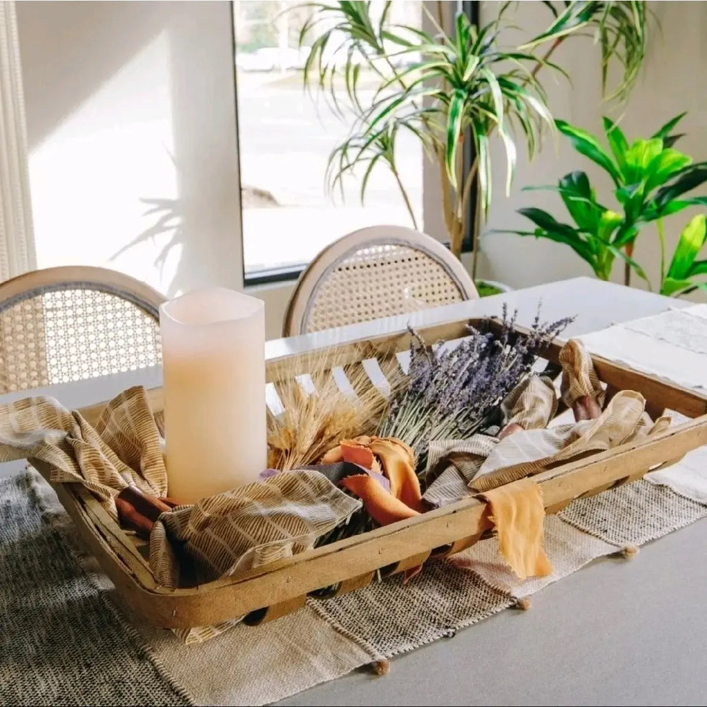 Wood Woven Decorative Shallow Basket Decorative Wall And Craft Decor