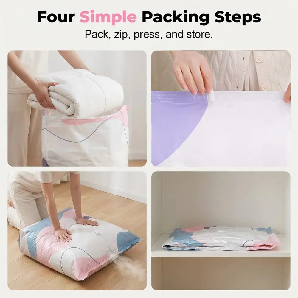Vacuum Storage Bag, 2026 New Vacuum Packing Bag, Ideal for Clothes, Down Blankets, Travel, Home Comfort Blanket, Bedding Compression, Space Saving, Compression Storage Bags, Vacuum Seal Bags for Blankets