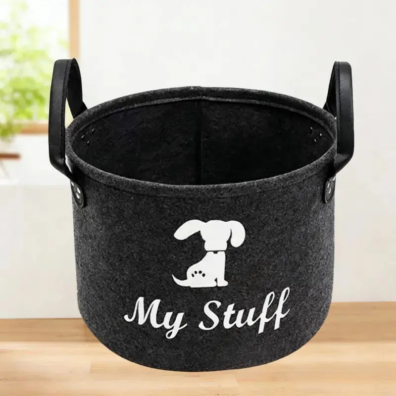 Foldable Pet Toy Felt Storage Basket, Carry Basket, Large Capacity Pet Toy Storage Box, Dog & Cat Accessories for Home & Outdoor Travel, Collapsible Storage Baskets