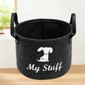 Foldable Pet Toy Felt Storage Basket, Carry Basket, Large Capacity Pet Toy Storage Box, Dog & Cat Accessories for Home & Outdoor Travel, Collapsible Storage Baskets
