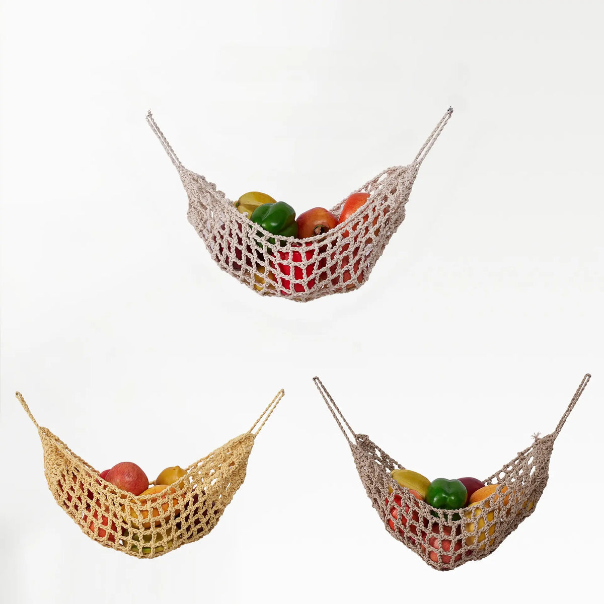 Bohemian Handmade Vegetable Fruit Net Bag, Fruit Basket Net Holder, Cozy Basket, Home Kitchen Hanging Decor, Fruit Storage Bag, Kitchen Organizer, Decorative