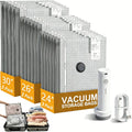 2026 New Cordless Travel Vacuum Seal Storage Bags Set with Rechargeable Air Pump - 15-Pack Portable Resealable Luggage Organization Solutions, Airtight Sturdy Lightweight Home Organizers for Clothes