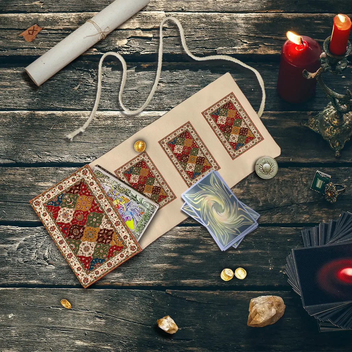1PC Bohemian-style storage bag, Tarot card storage bag, for Tarot enthusiasts to store cards, polyester creative storage items Organiser, altar astrology ceremony decoration, Organized Storage, Organization Pouch, Storage Pouches