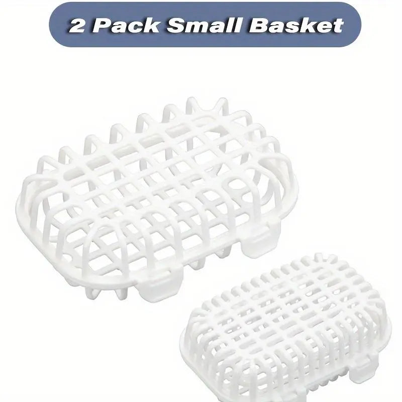 2pcs Plastic Dishwasher Small Item Removable Basket Set - Durable Grid-Design Plastic Baskets, Household Organiser, Organizer Storage Solution for Delicate Kitchen Parts, Kitchen Shelf
