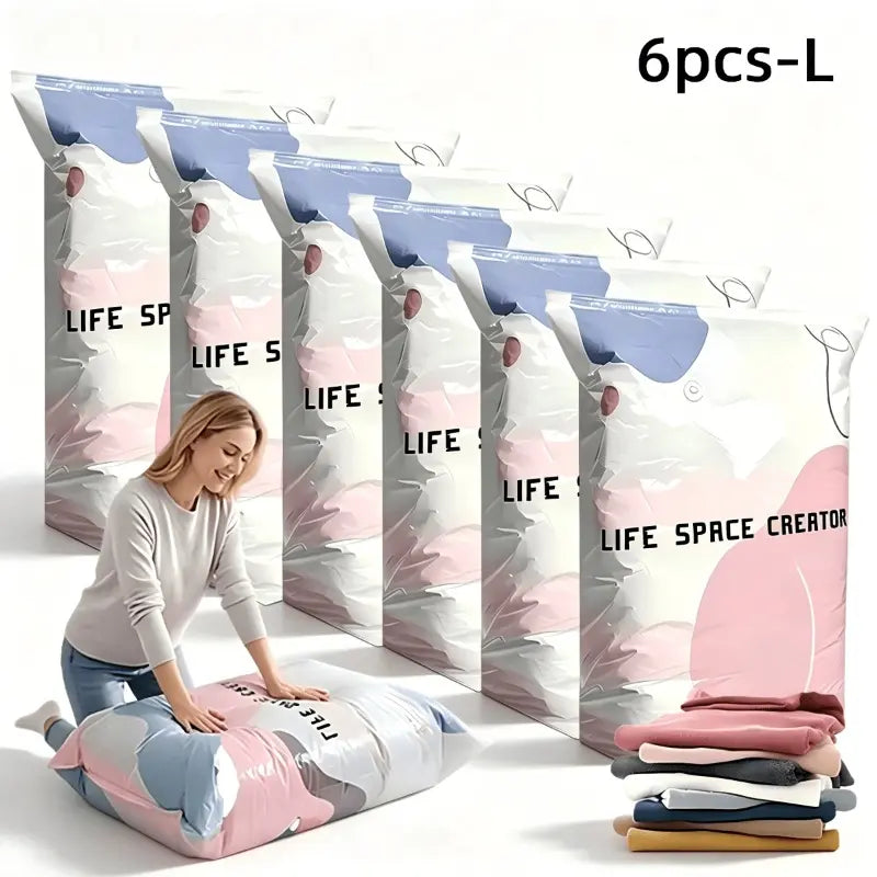 No Air Pump Needed Vacuum Storage Bags Press to Seal Reusable Heavy Duty Compression Bags Moisture Dust Resistant Multiple Sizes Mixed Pack For Off-Season Clothes Bedding Quilts Blankets Storage Organiser