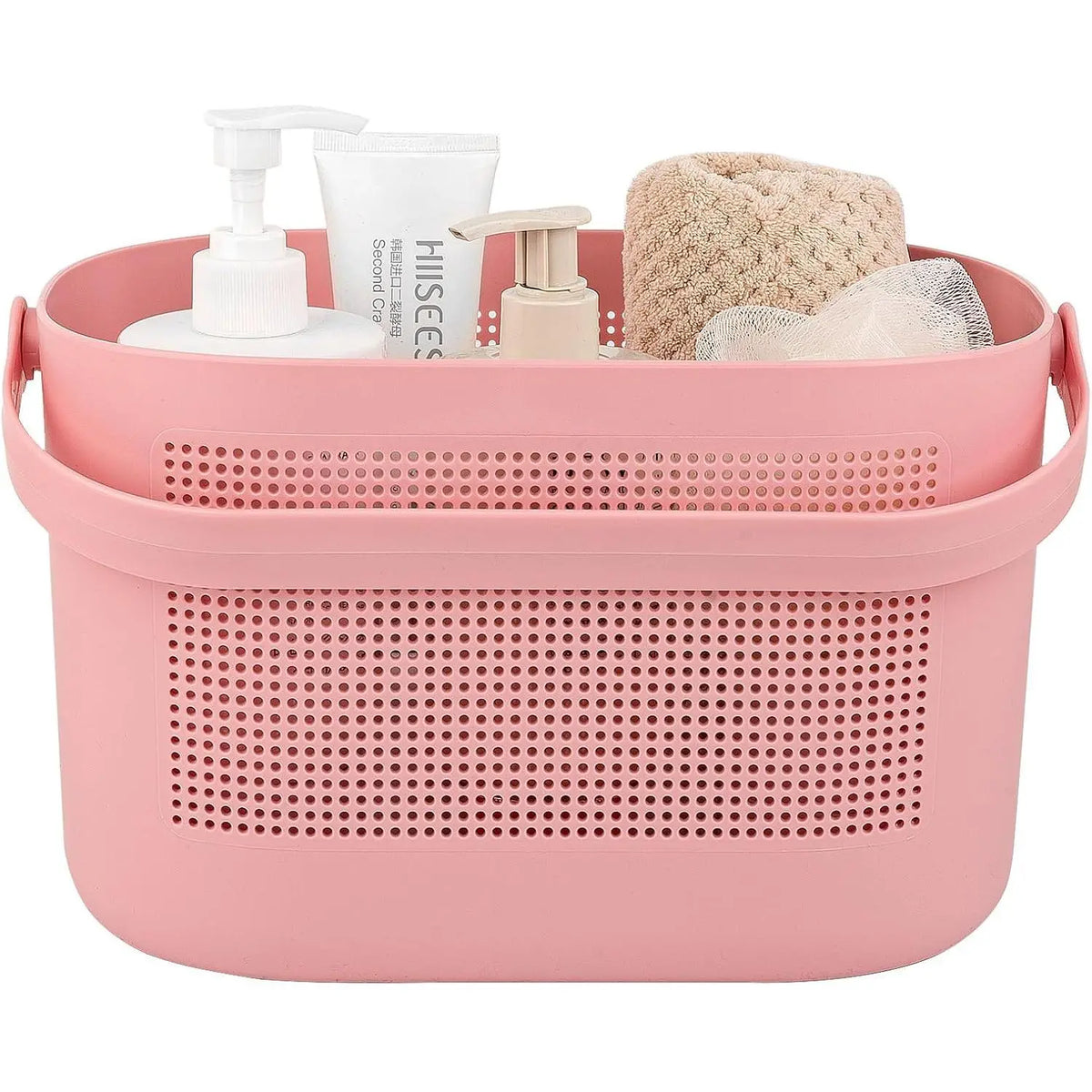 Plastic Storage Baskets with Handles, Shower Caddy Shelf Organizers Basket for Bathroom, Kitchen, Dorm Room, Yellow