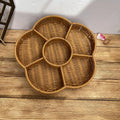 Rattan Fruit Basket for Home Living Room, Candy Box, Snack Tray, Nuts Holder, Dry Fruits Dish, Office File Organizer, Party Decor