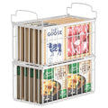 Msercuor Stackable Wire Freezer Organizer Bins - Black 4 Pack, Durable Rustproof Stainless Steel Storage Baskets with Open-Frame Design, Space-Saving Lifttograb Access, Keeps Food Fresher Longer (2/6/8 Pack Options)