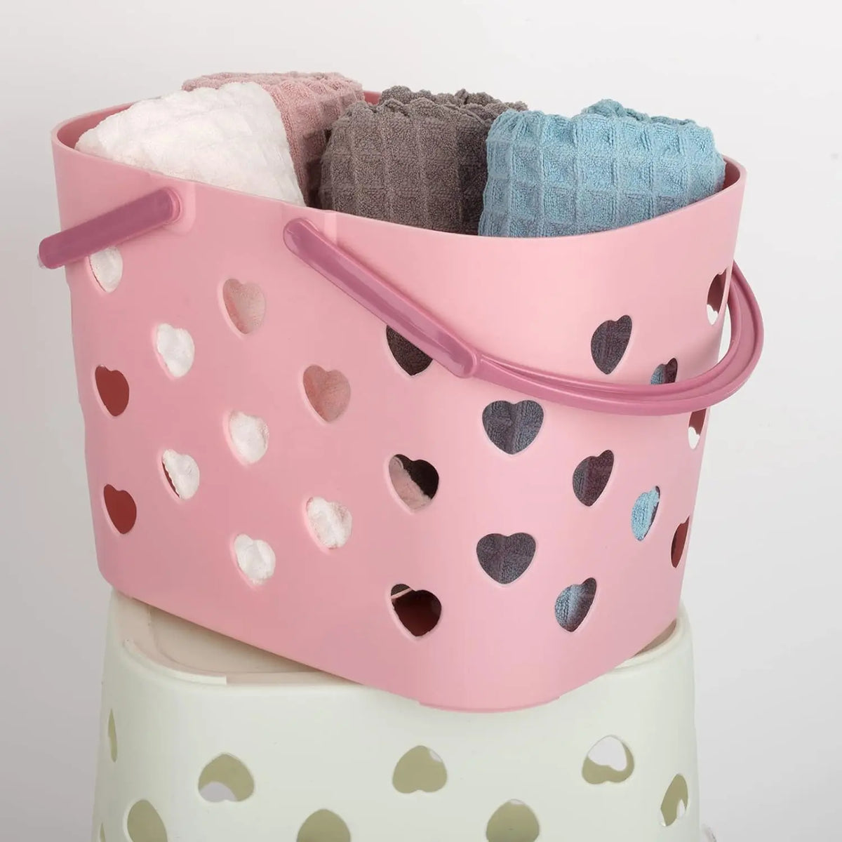 Portable Plastic Shower Caddy Tote with Handle - Organizer Bin for Bathroom, College Dorm - Dorm-Ready Storage for Supply Carrying, Pink, Sohochic Bathroom Gadget