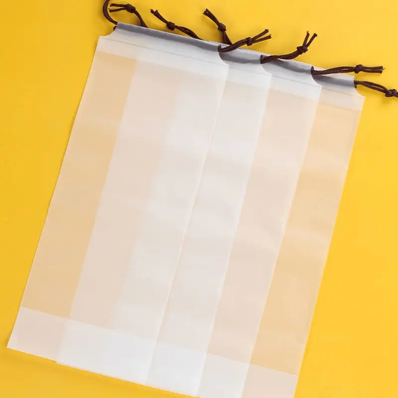 Plastic Bag Matte Translucent Umbrella Storage Bag Reusable Portable Umbrella Drawstring Storage Cover Home Storage Organizer Durable Plastic Organizers