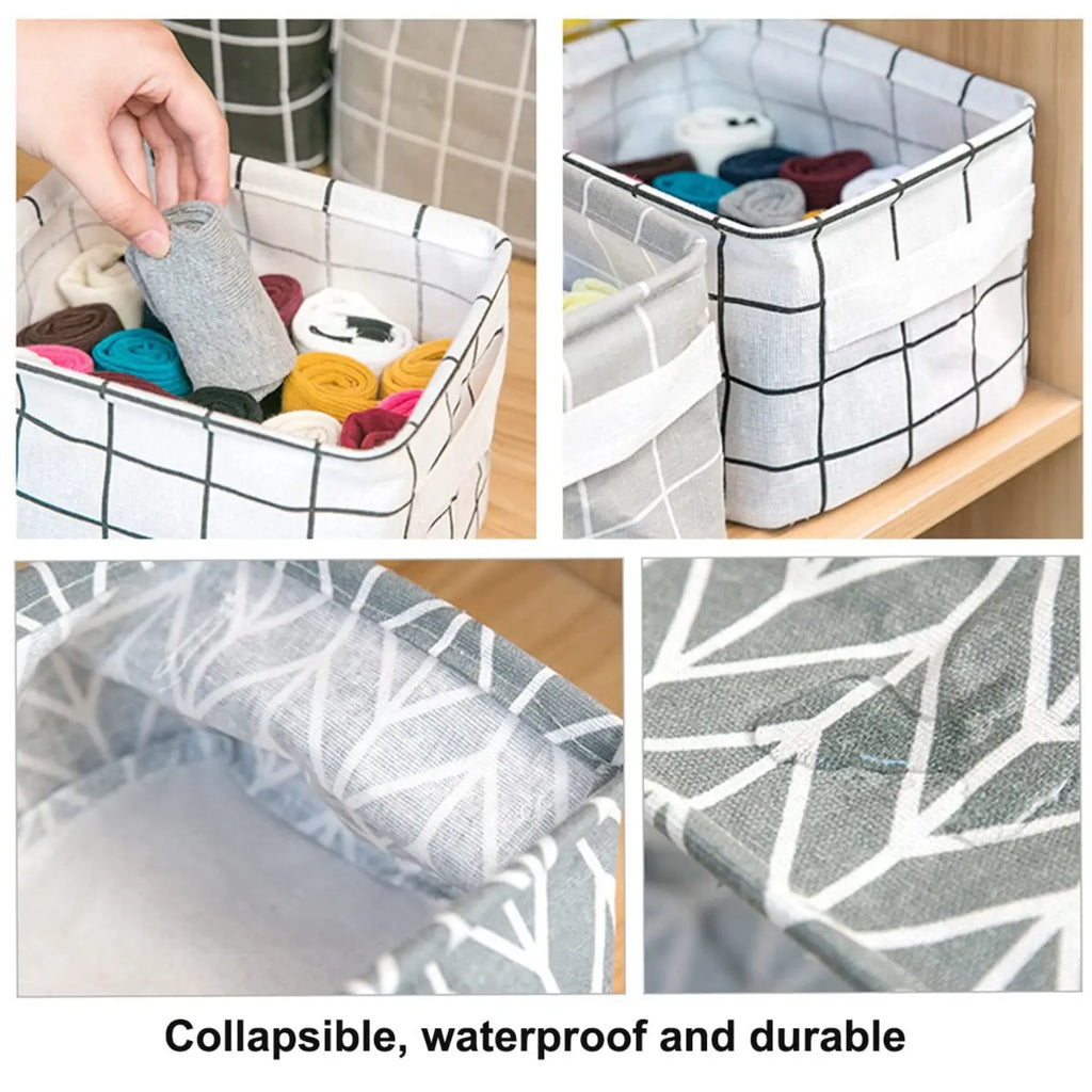 6Pcs/Set Foldable Storage Basket,Mini Collapsible Canvas Containers Organizers with Handle for Home Decor or Storing Toys,Keys,Sundries,Little Crafts,Halloween,Christmas,Fathersdaygift,Hand Tools Kits