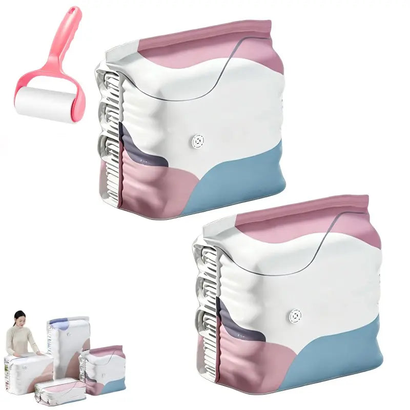 Pump free vacuum storage bags, Sealing Storage Bags, large storage compression bags, heavy-duty clothing compression seals, compression seals, no need for pumps. Save 80% space, perfect for bulky bedding (2 pieces M)