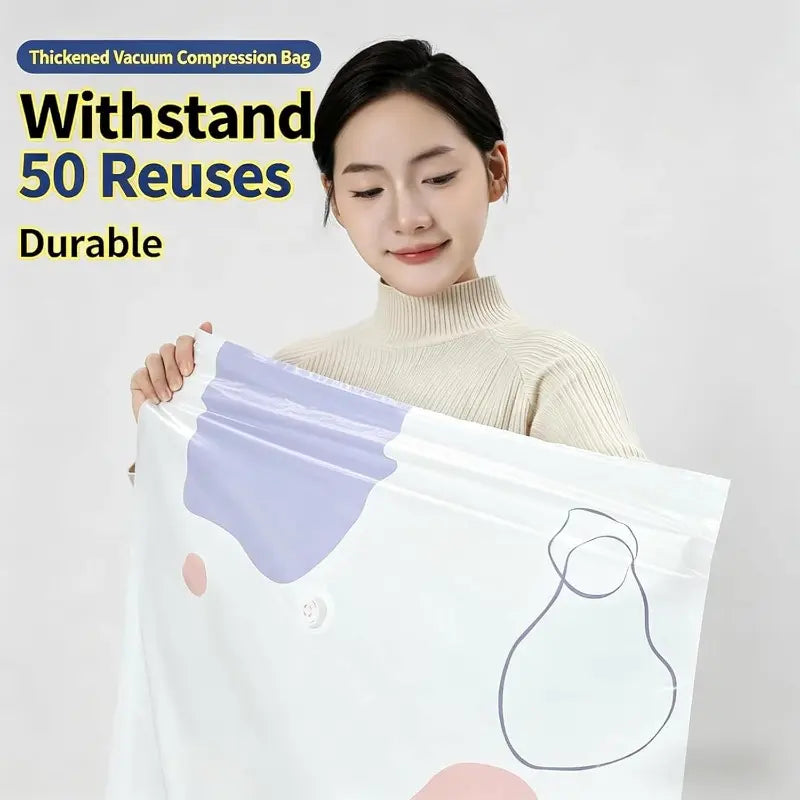 Pump free vacuum storage bags, Sealing Storage Bags, large storage compression bags, heavy-duty clothing compression seals, compression seals, no need for pumps. Save 80% space, perfect for bulky bedding (2 pieces M)