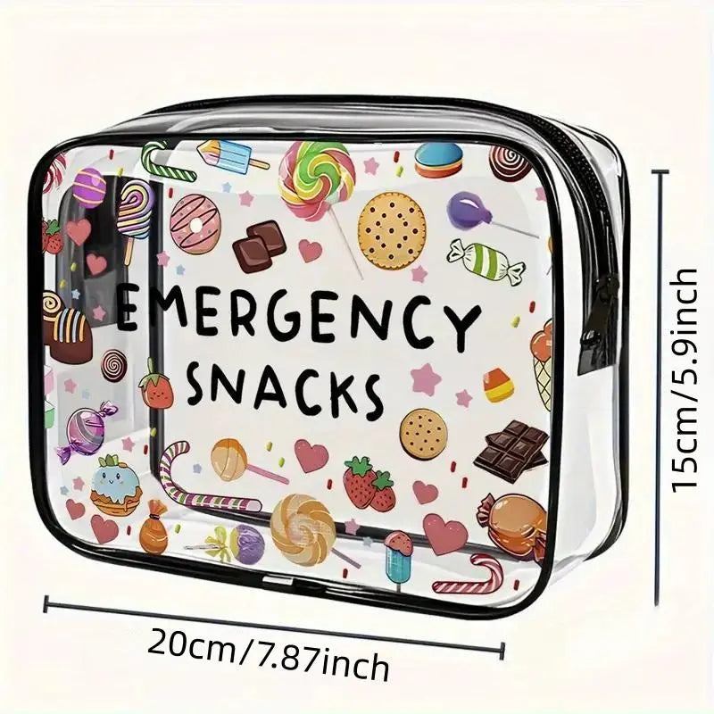 Clear Emergency Multifunctional Storage Bag, Zipper Pouches, Portable Travel Storage Pouch for Snacks, Medicine and Candy, Zipper Space-Saving Bag with Large Capacity, Ideal for Road Trips, Picnics and Daily Snacks, Perfect Gift