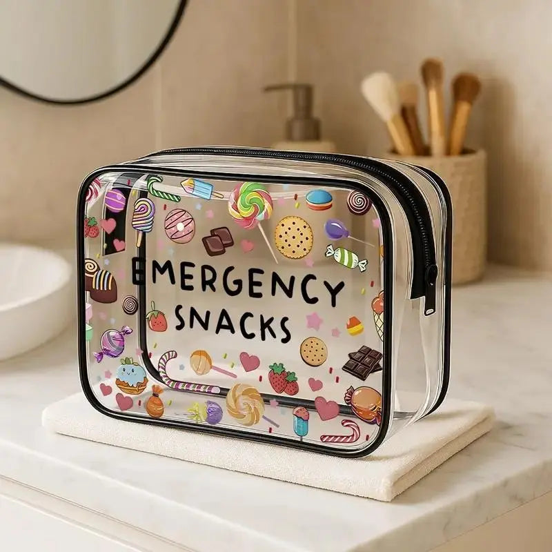 Clear Emergency Multifunctional Storage Bag, Zipper Pouches, Portable Travel Storage Pouch for Snacks, Medicine and Candy, Zipper Space-Saving Bag with Large Capacity, Ideal for Road Trips, Picnics and Daily Snacks, Perfect Gift