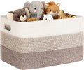 Cotton Woven Rectangle Storage Basket Organiser - 65L Laundry Basket for Shelf, Nursery Storage of Toys, Dirty Clothes, Magazines