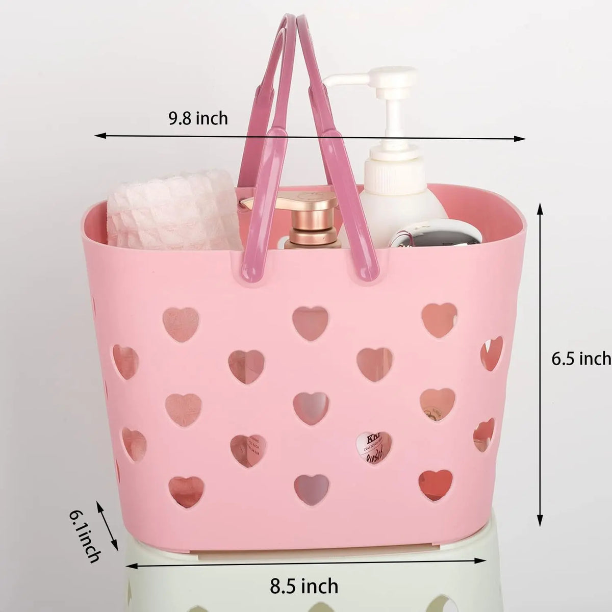 Portable Plastic Shower Caddy Tote with Handle - Organizer Bin for Bathroom, College Dorm - Dorm-Ready Storage for Supply Carrying, Pink, Sohochic Bathroom Gadget