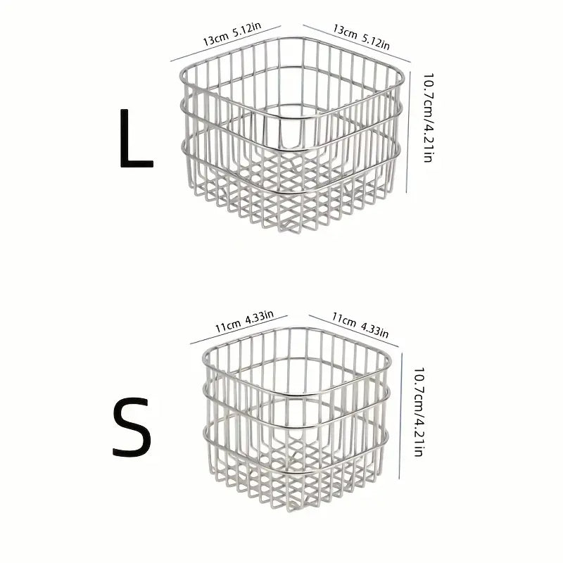1/2pcs Contemporary Open-Weave Storage Basket - Multi-Purpose Organizer for Bathroom, Kitchen, Desk - Resistant, Sleek Design, Sturdy Construction, Bathroom Organizers And Storage, Home Organization, Organizer, Shelf Baskets
