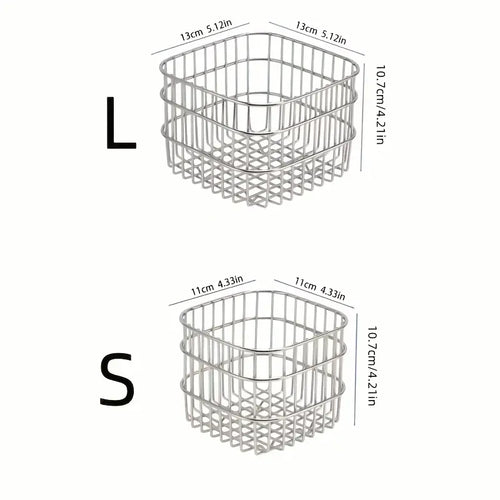 1/2pcs Contemporary Open-Weave Storage Basket - Multi-Purpose Organizer for Bathroom, Kitchen, Desk - Resistant, Sleek Design, Sturdy Construction, Bathroom Organizers And Storage, Home Organization, Organizer, Shelf Baskets