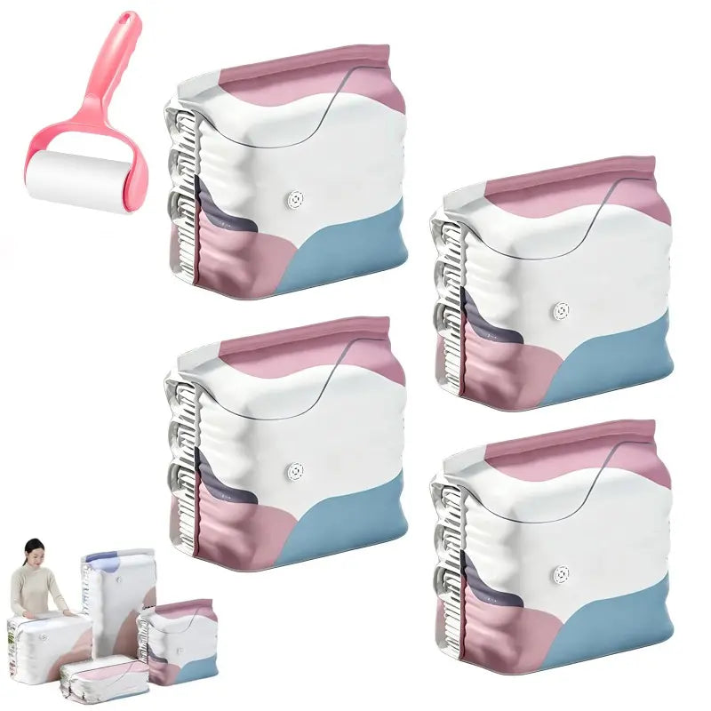 Pump free vacuum storage bags, Sealing Storage Bags, large storage compression bags, heavy-duty clothing compression seals, compression seals, no need for pumps. Save 80% space, perfect for bulky bedding (2 pieces M)