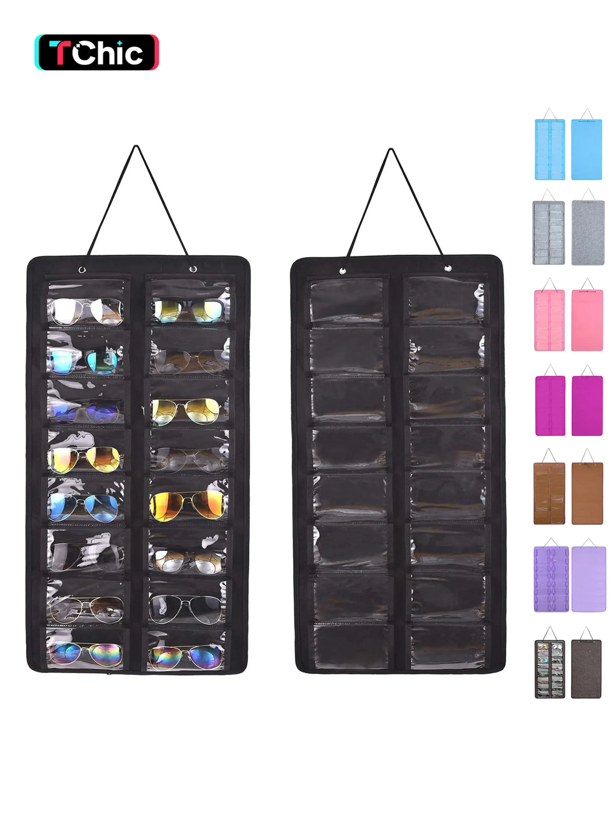 Dustproof Sunglasses Organiser, Wall Mounted Sunglasses Organiser, 16 Compartment Glasses Organiser, Space Saving Storage, Storage Pocket, Protection (Pouch Only), Organizers and Storage
