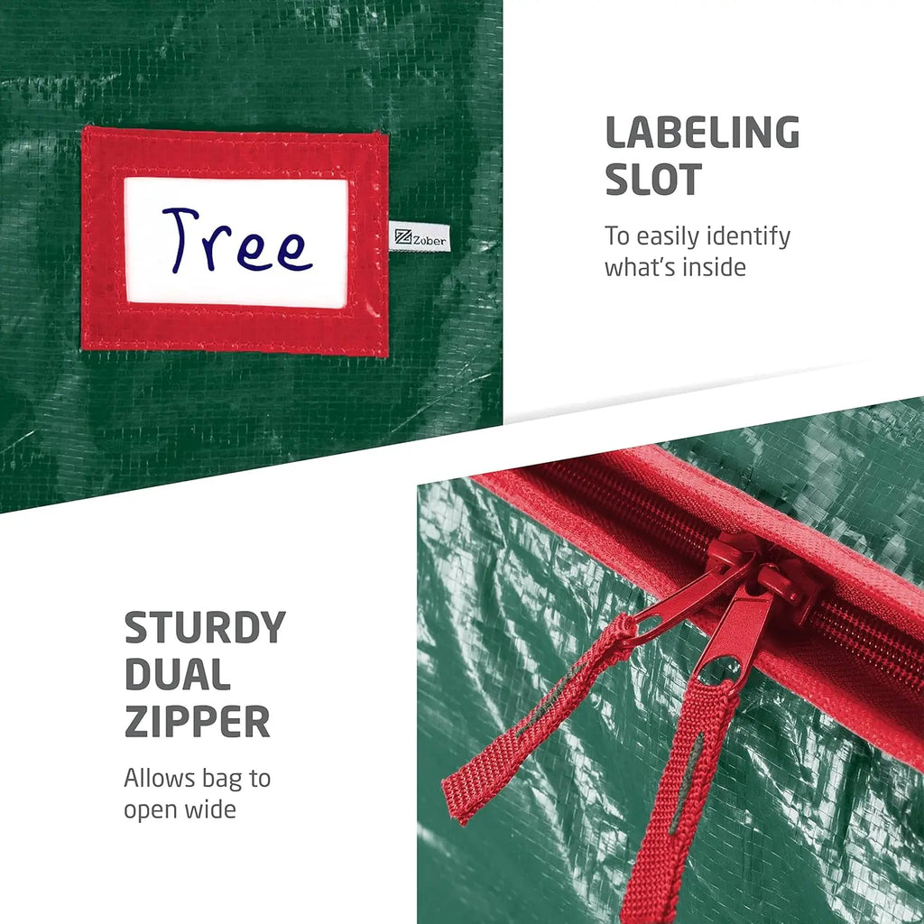 7.5 Ft Artificial Christmas Tree Storage Bag, Heavy-Duty Durable Waterproof Rain-proof Pack with Reinforced Handles, Full-Length Zipper for Easy Access (Home & Garden Organization Solution)