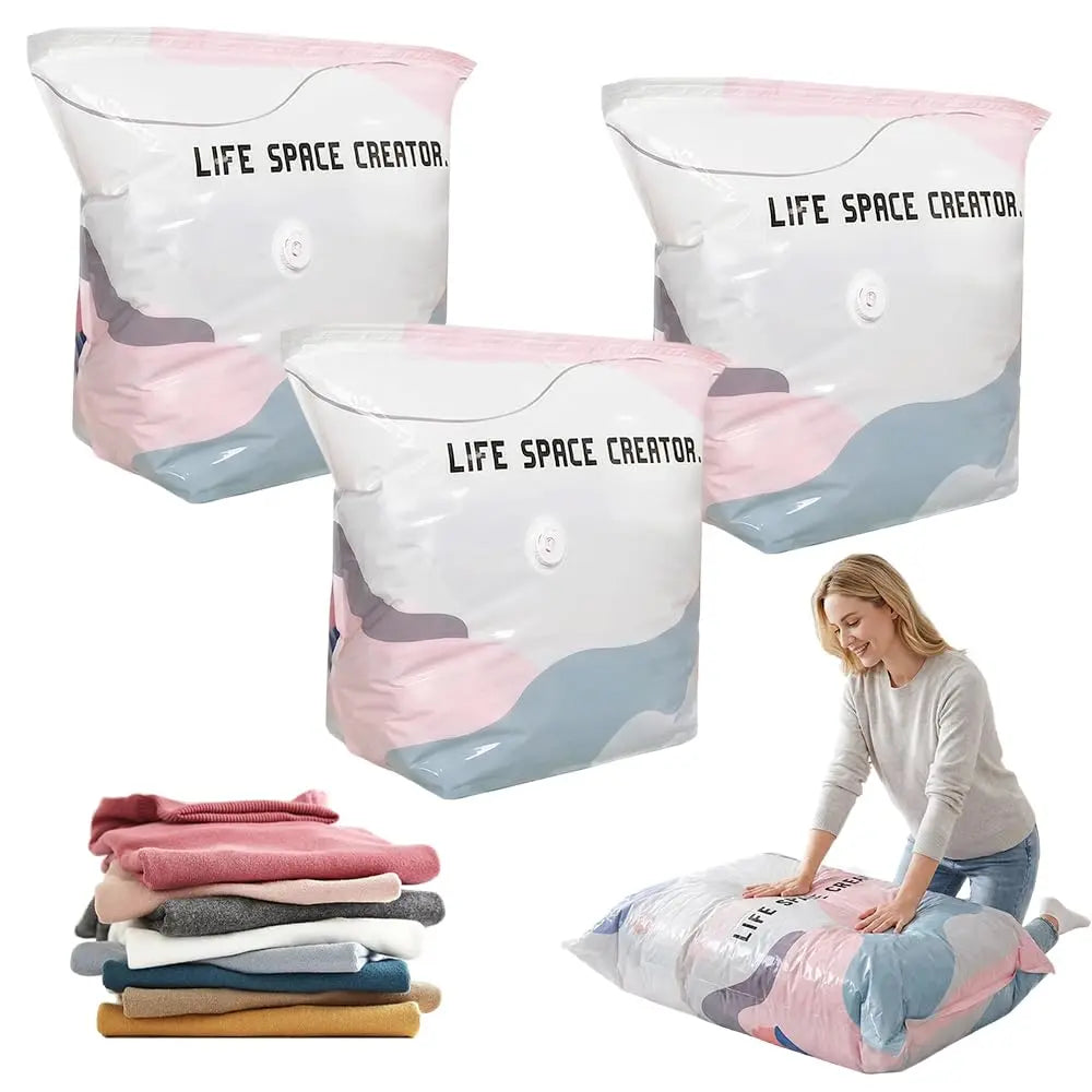 Vacuum Storage Bag, 2026 New Vacuum Packing Bag, Ideal for Clothes, Down Blankets, Travel, Home Comfort Blanket, Bedding Compression, Space Saving, Compression Storage Bags, Vacuum Seal Bags for Blankets