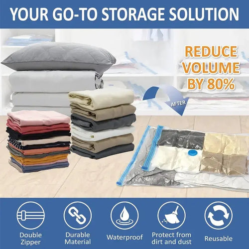 15 Pack Vacuum Storage Bags for Clothes Travel with Rechargeable Pump, Compression Space Saver Bags for Packing Luggage Closet and Seasonal Storage Organization Pockets Resealable Zipper Pouches