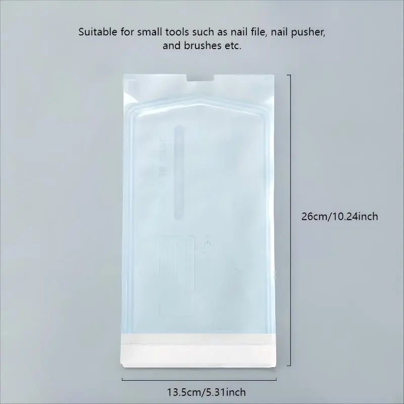 100 Disposable Nail Tool Cleaning Bags, Sterilization Pouches, Self-Seal Hygiene Storage Bags, Durable and Economical, Resealable Pack, Plastic Storage Organizer, Sealing Storage Bags, Organizing Tools, for Salon, Beauty, Hairdresser, Spa