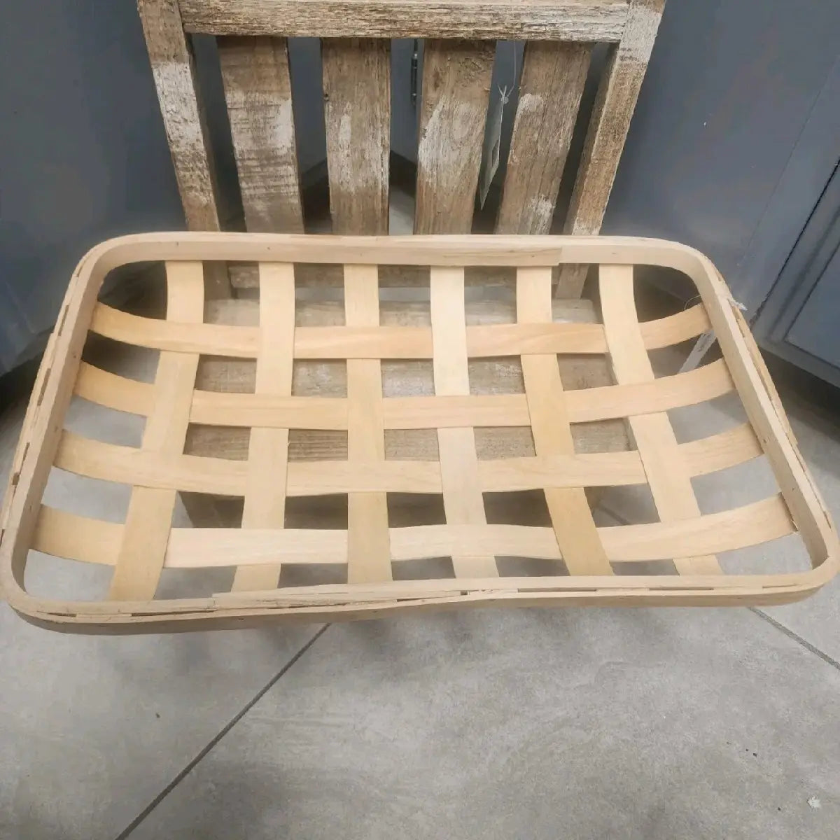 Wood Woven Decorative Shallow Basket Decorative Wall And Craft Decor