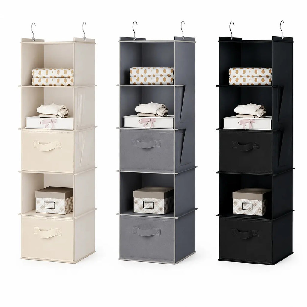 3pcs Drawer Hanging Bag Set, Foldable Hangable Closet Organizer for Home, Dormitory Storage Solution, Space-Saving Clothing Organizer