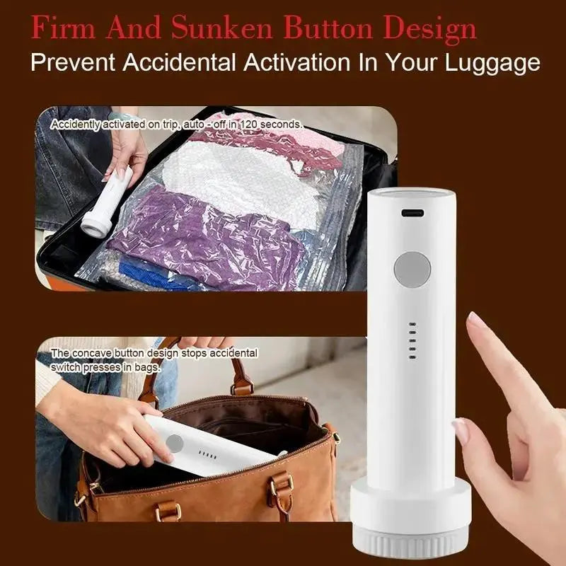 【Father's Day Gift】X7 Cordless Travel Vacuum Bags Set with Rechargeable Pump - 15-Pack PA+PE Waterproof Resealable Vacuum Zipper Pouches (3 Sizes), 140L/Min Powerful Suction, 80% Space Saving, Carry-On Suitcase Essential, Space Saving Bag