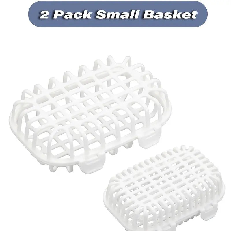 2pcs Plastic Dishwasher Small Item Removable Basket Set - Durable Grid-Design Plastic Baskets, Household Organiser, Organizer Storage Solution for Delicate Kitchen Parts, Kitchen Shelf